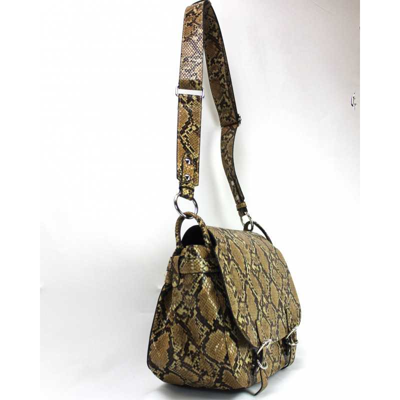 Sac Python Marron Bandoulière Epaule - J.DE.C