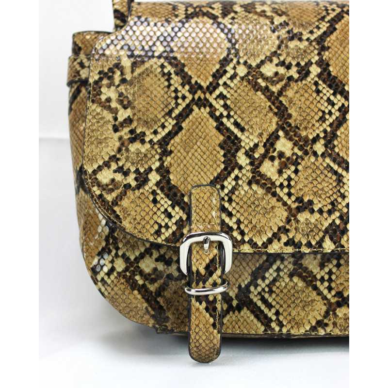 Sac Python Marron Bandoulière Epaule - J.DE.C