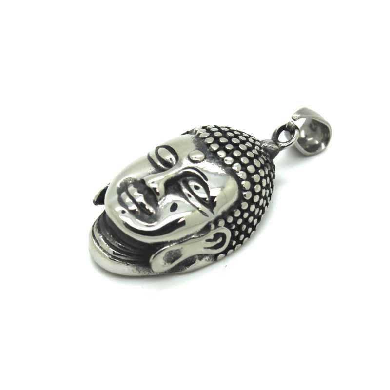 Pendentif Acier tête de Bouddha