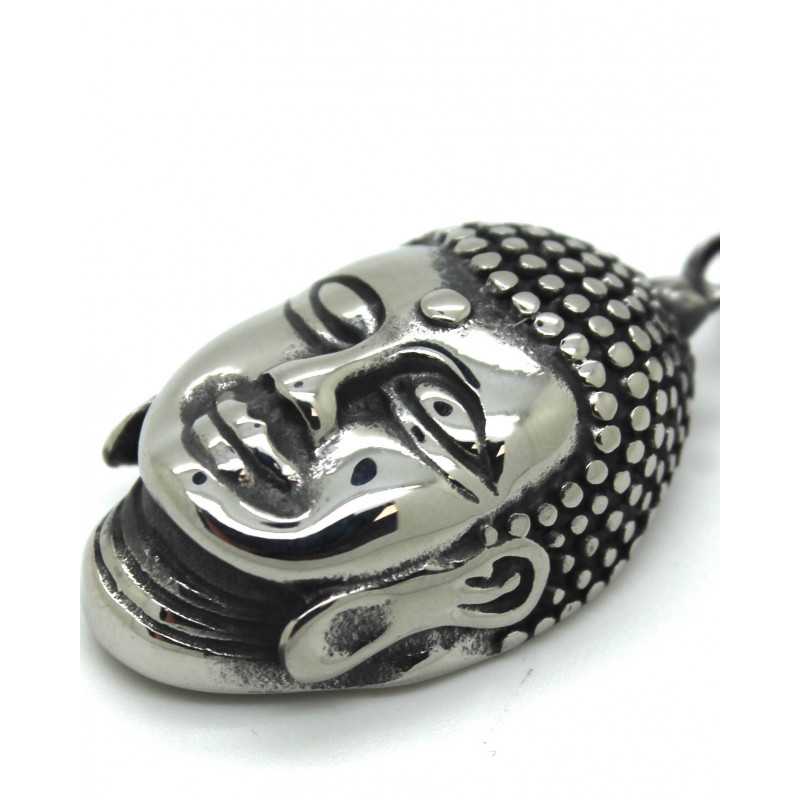 Pendentif Acier tête de Bouddha