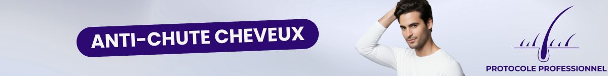 Homme appliquant traitement anti-chute professionnel sur cuir chevelu