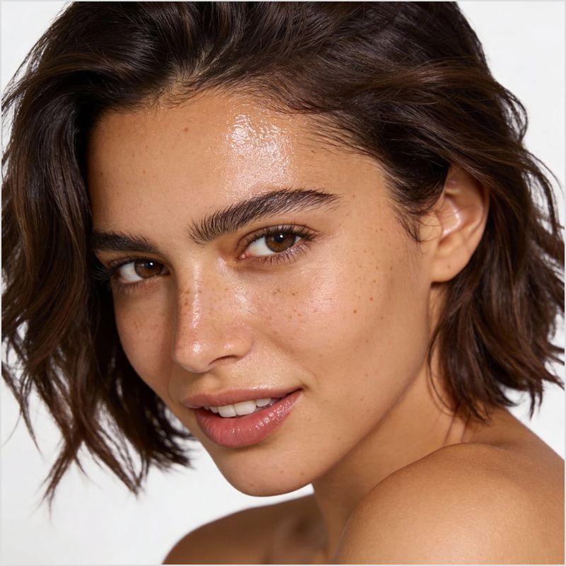 Femme au profil peau grasse à imperfections